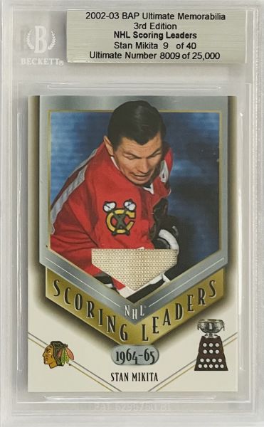 jersey karta STAN MIKITA 02-03 BAP Ultimate Memorabilia NHL Scoring Leaders /40